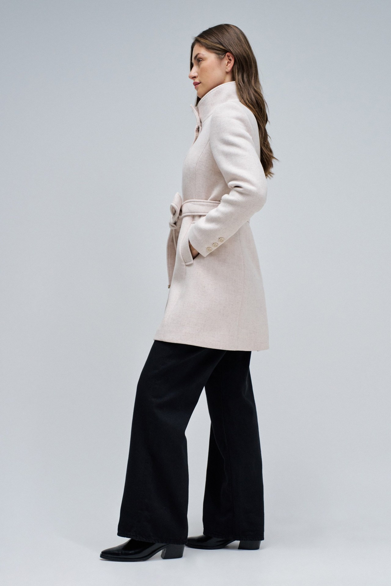 VESTON EN LAINE GRACE AVEC CEINTURE