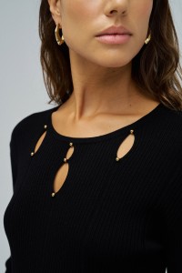 GEBREIDE JURK MET RIBBELPATROON