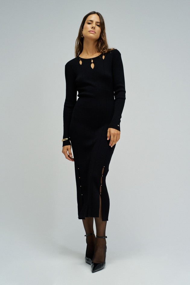 VESTIDO EM MALHA CANELADA
