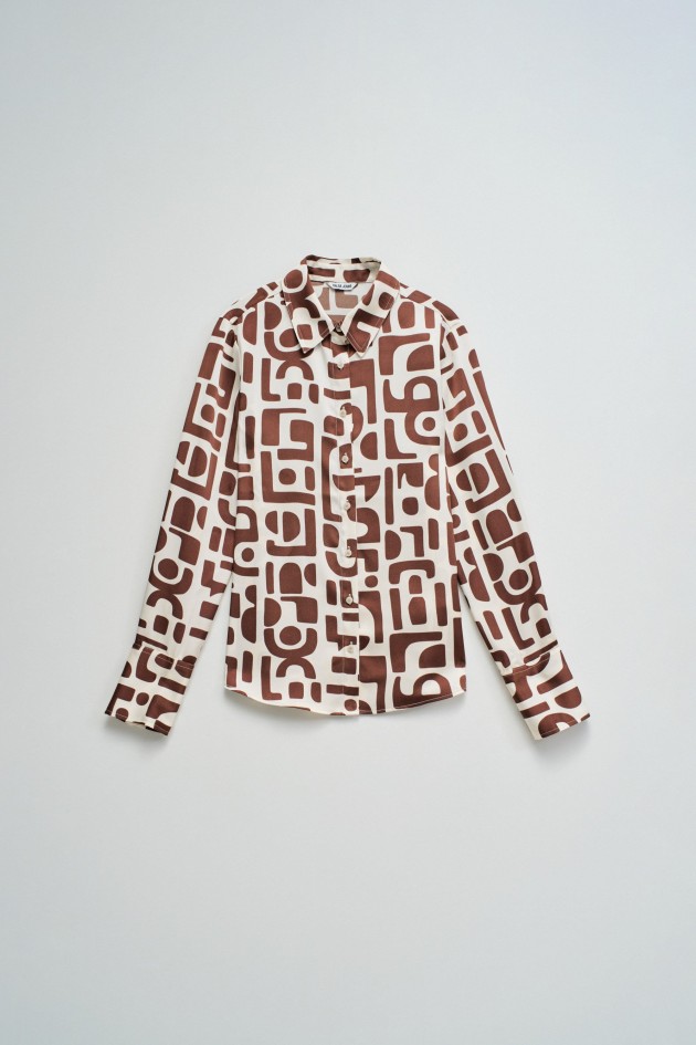 CAMISA ACETINADA COM PADRÃO