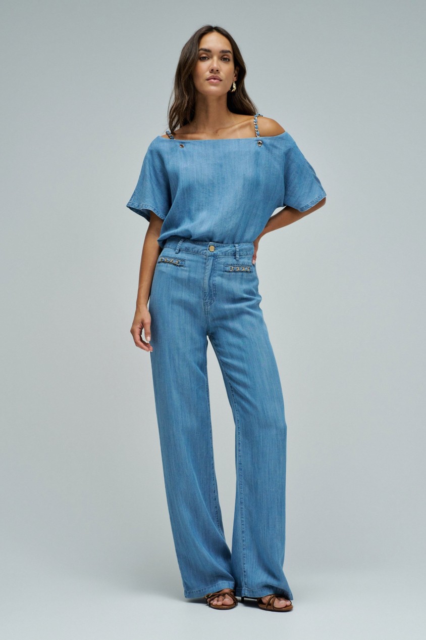 BLUSA EN LIGHTDENIM