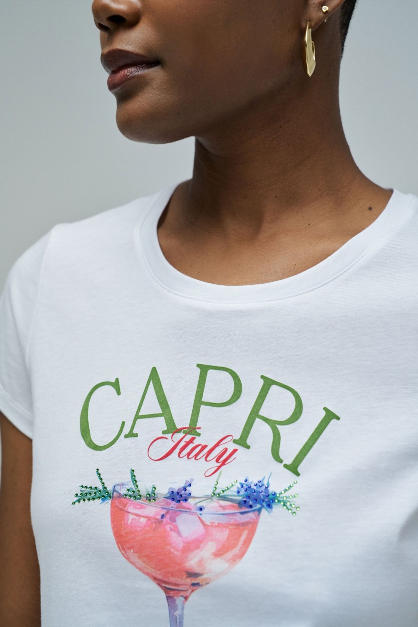 T-SHIRT WITH PRINT AND BRANDING