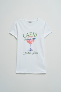 T-SHIRT WITH PRINT AND BRANDING