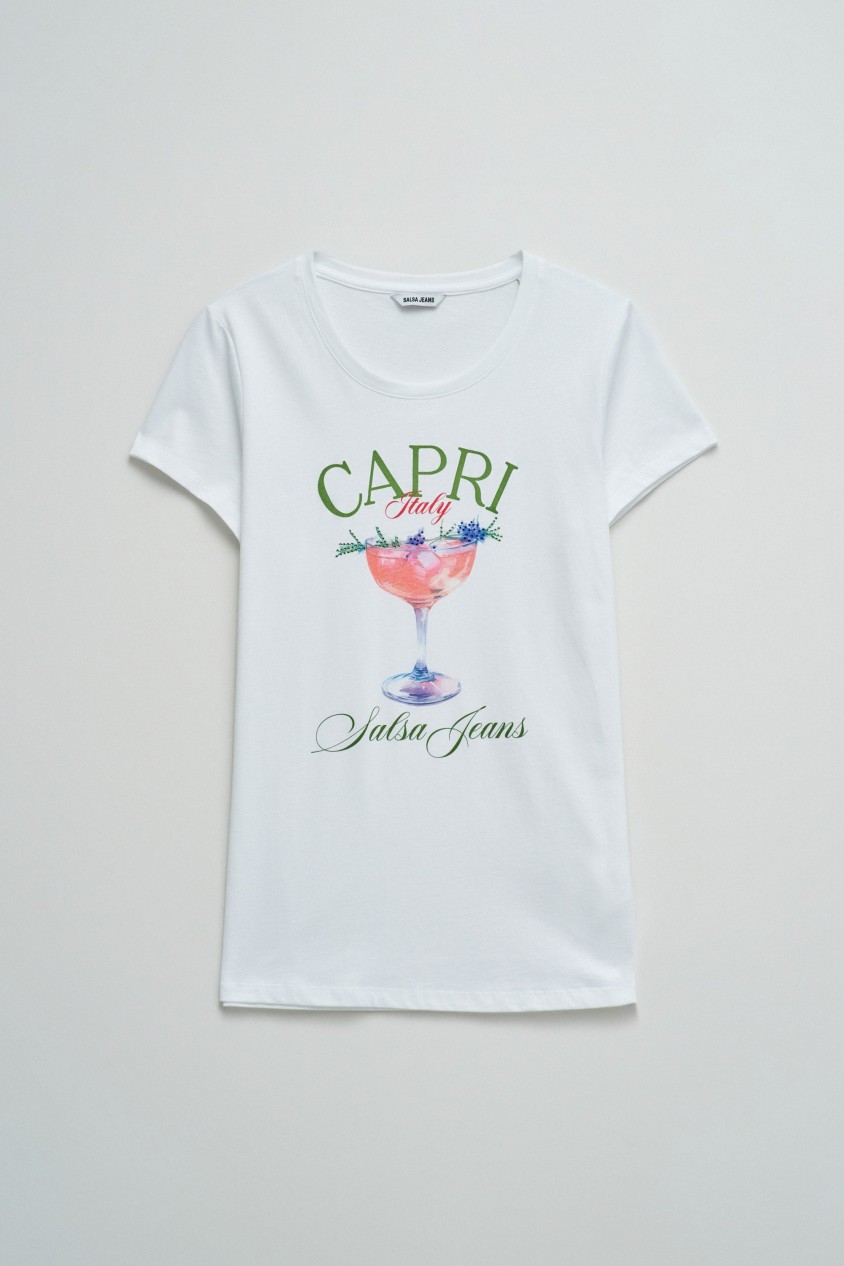 T-SHIRT WITH PRINT AND BRANDING