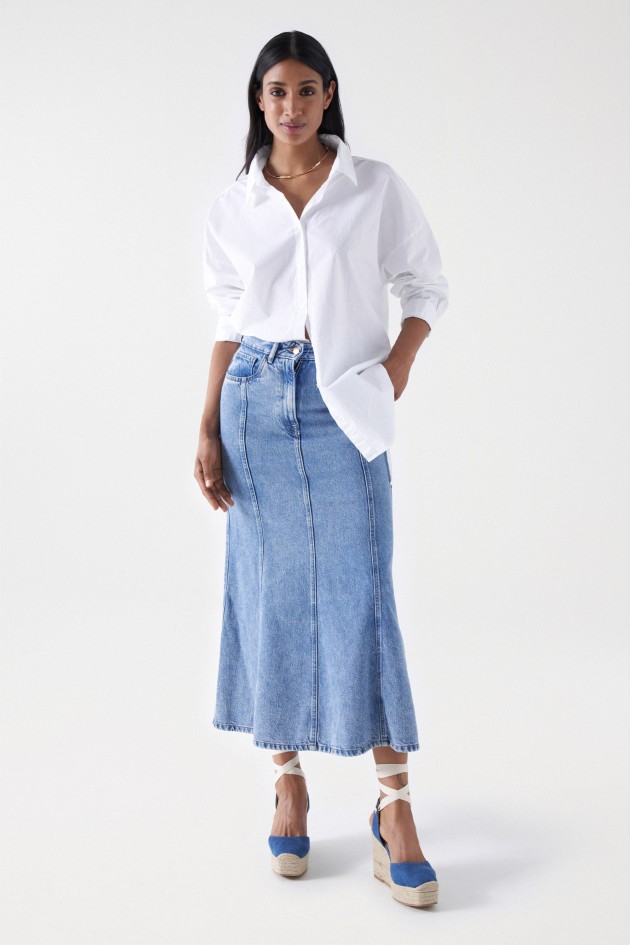 JUPE MIDI EN DENIM