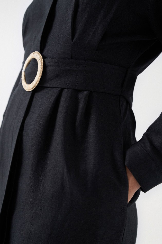 VESTIDO DE LINO CON CINTURÓN