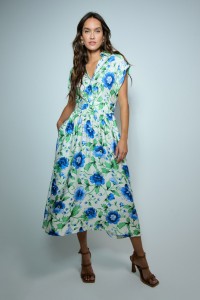 VESTIDO MIDI CAMISEIRO COM PADR�O