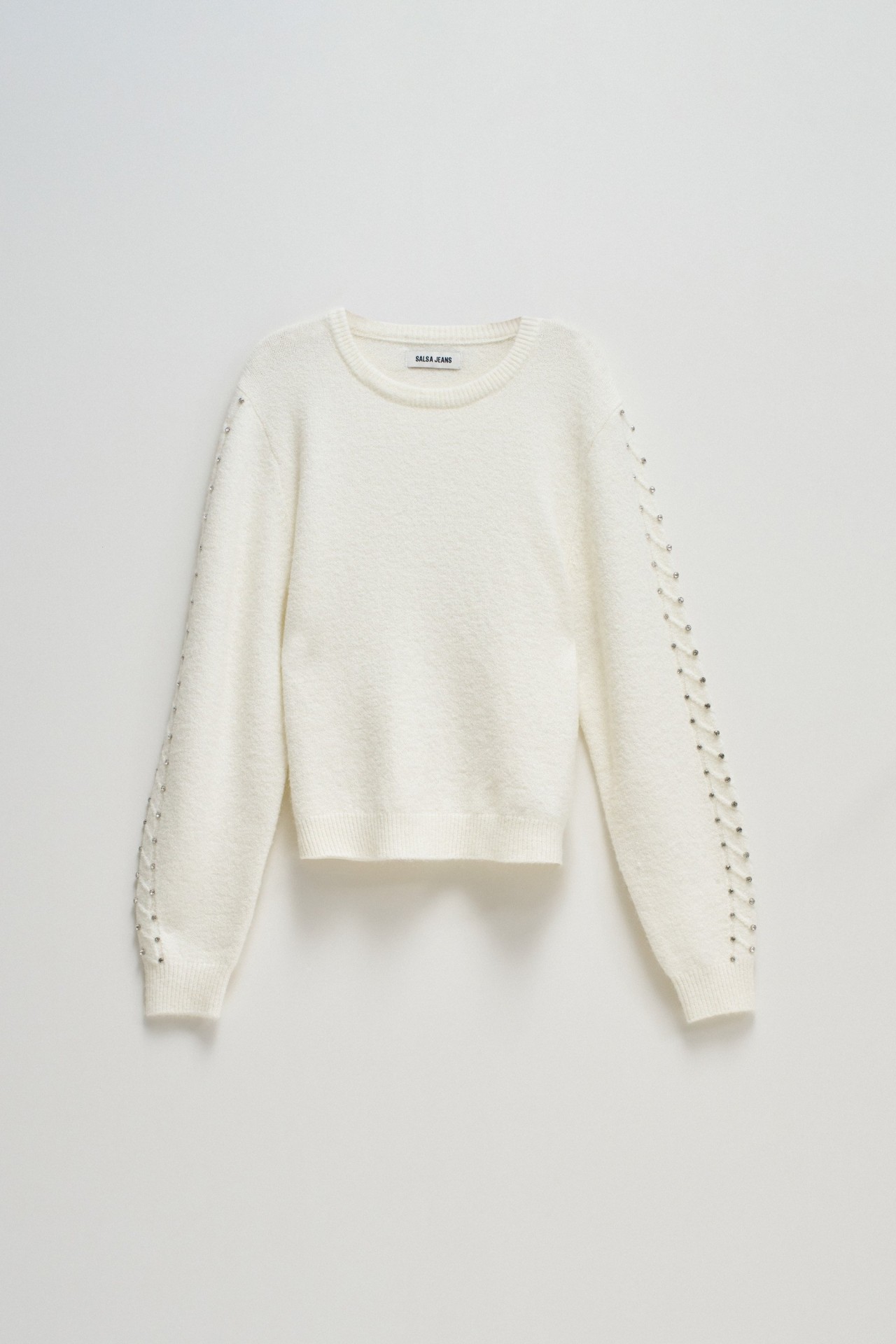 CAMISOLA TRICOTADA COM DETALHE DE BRILHANTES