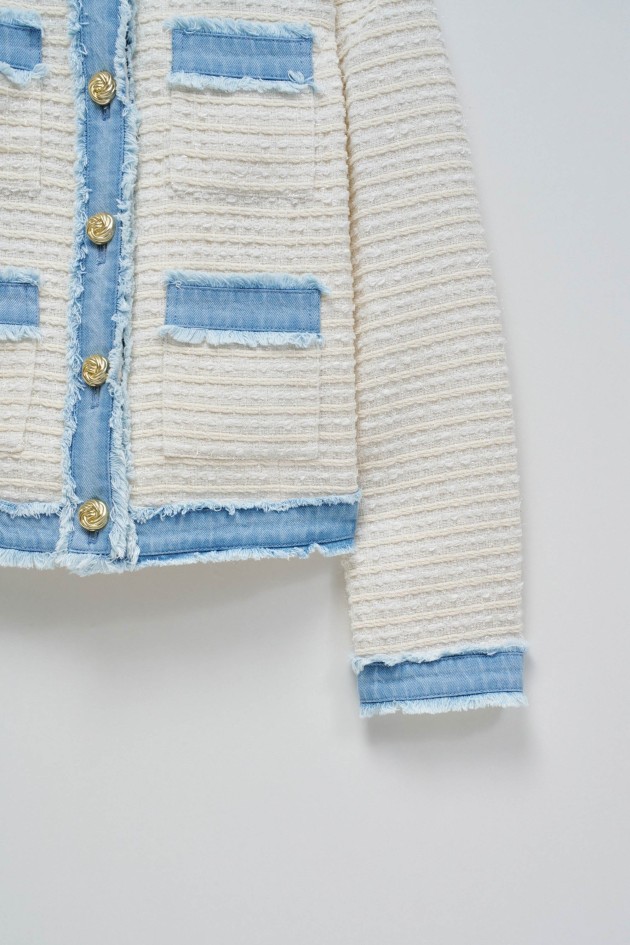 TWEED JACKET DETAILS IN DENIM
