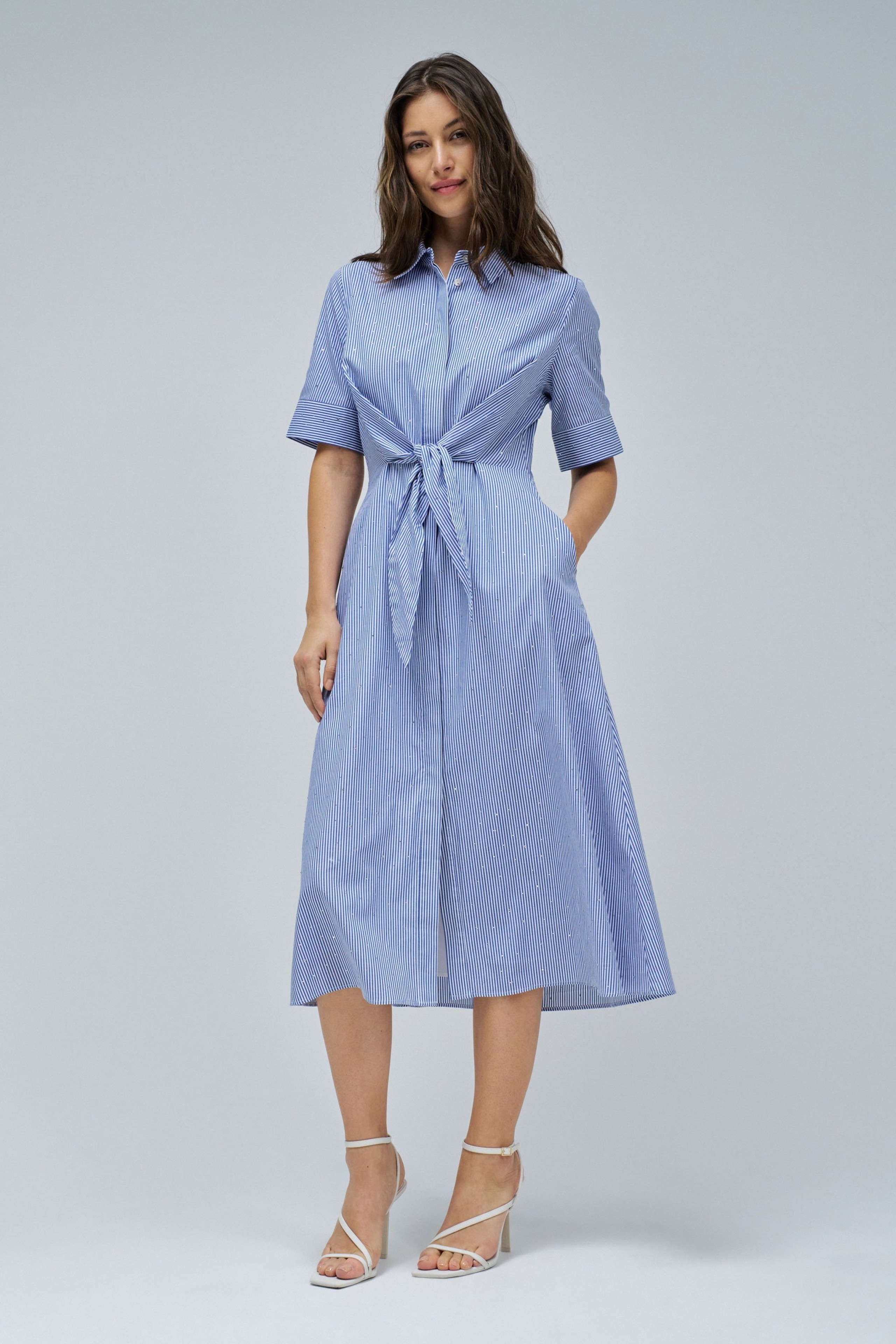 VESTIDO CAMISEIRO COM RISCAS