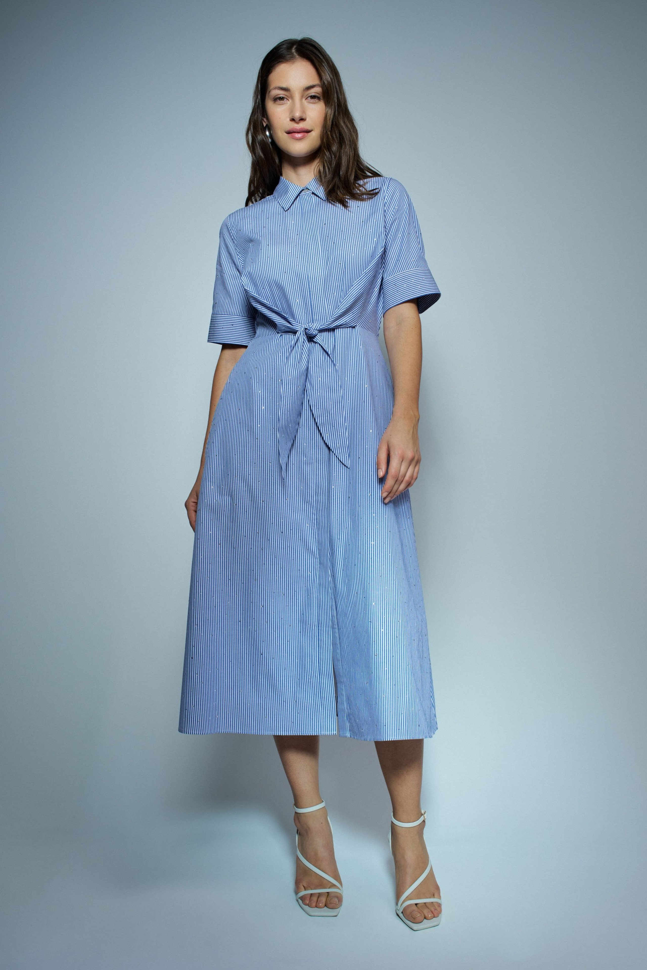 VESTIDO CAMISEIRO COM RISCAS