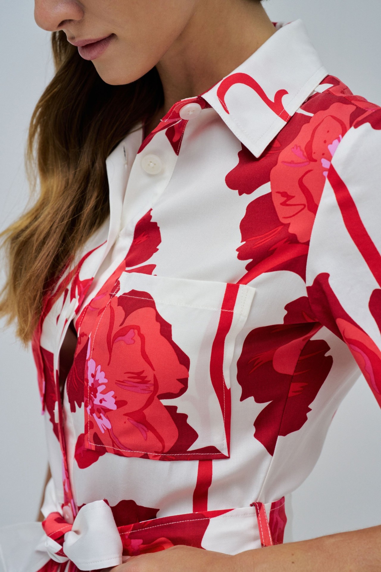MACAC�O COM ESTAMPADO FLORAL