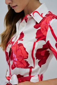 MACAC�O COM ESTAMPADO FLORAL