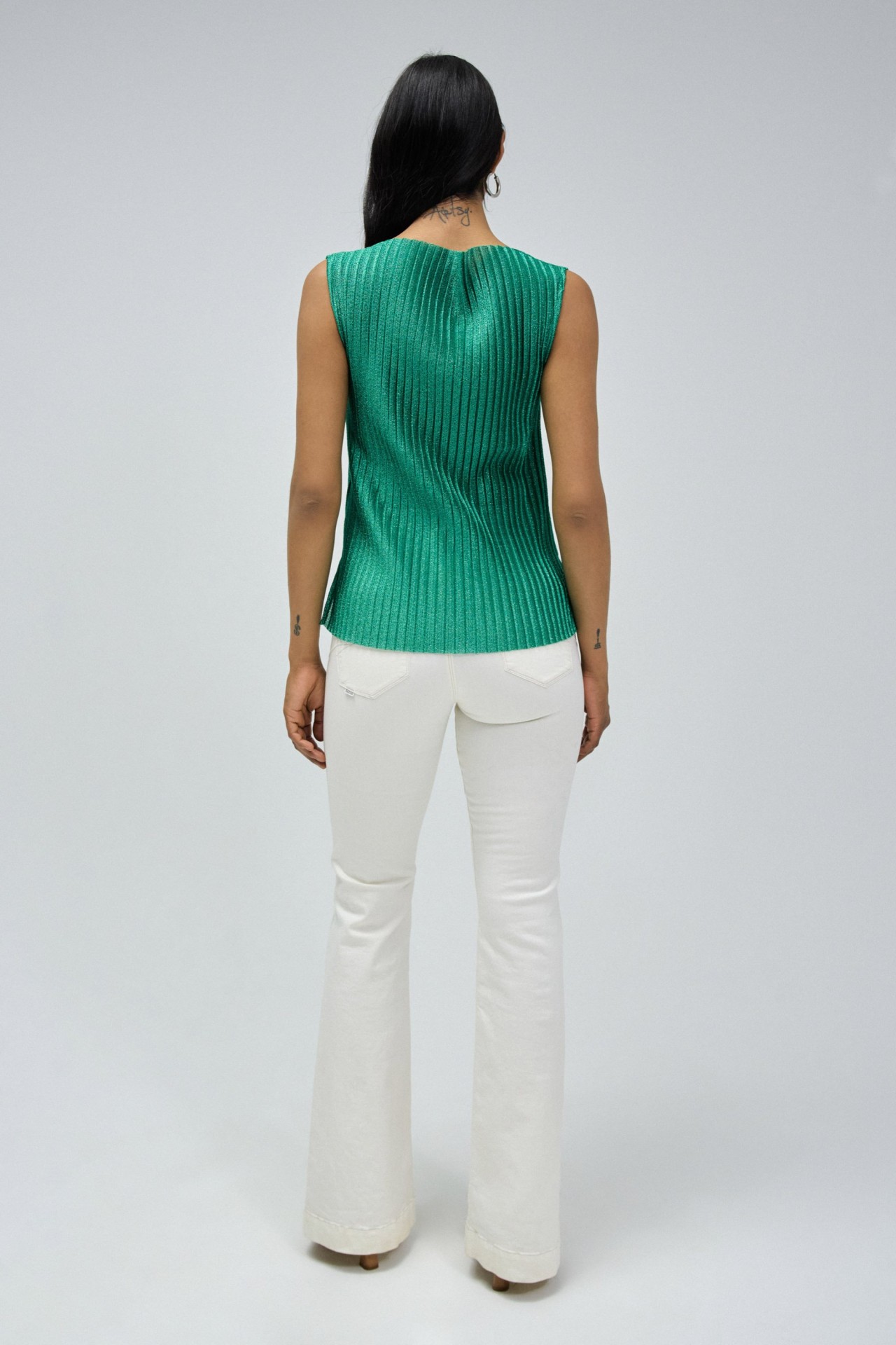 TOP PLISSADO COM LUREX