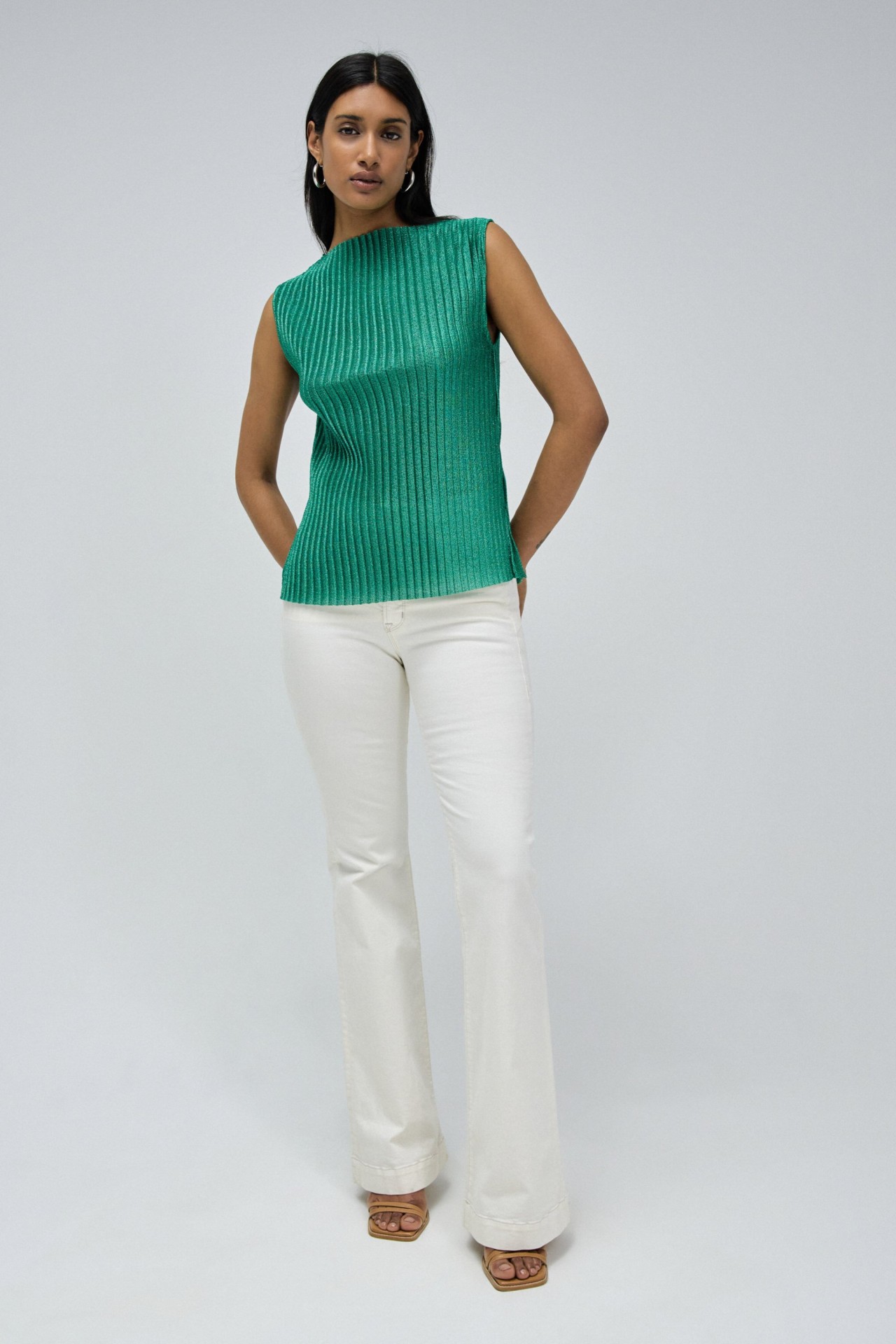 TOP PLISSADO COM LUREX