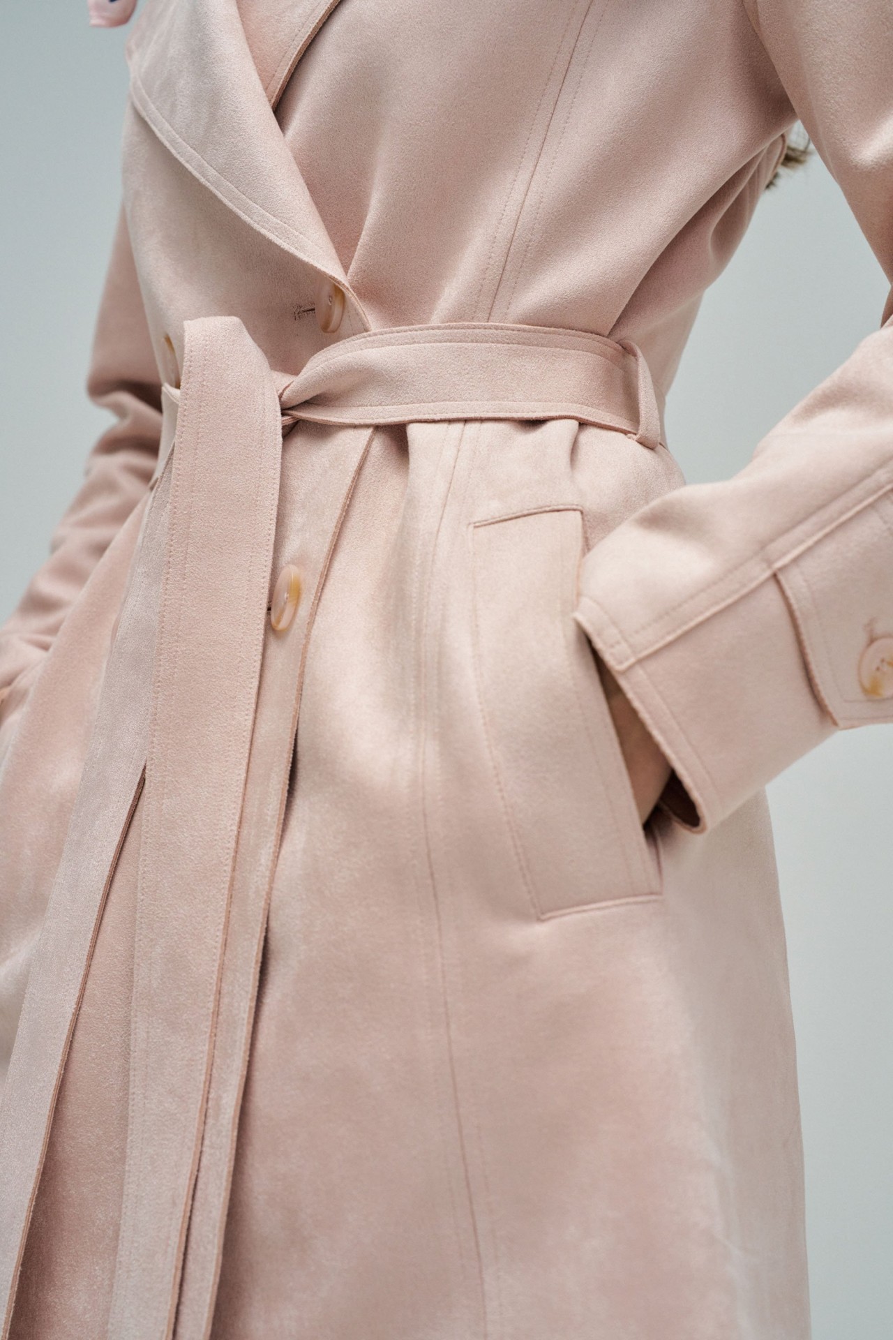 TRENCH COAT EFEITO SUEDE