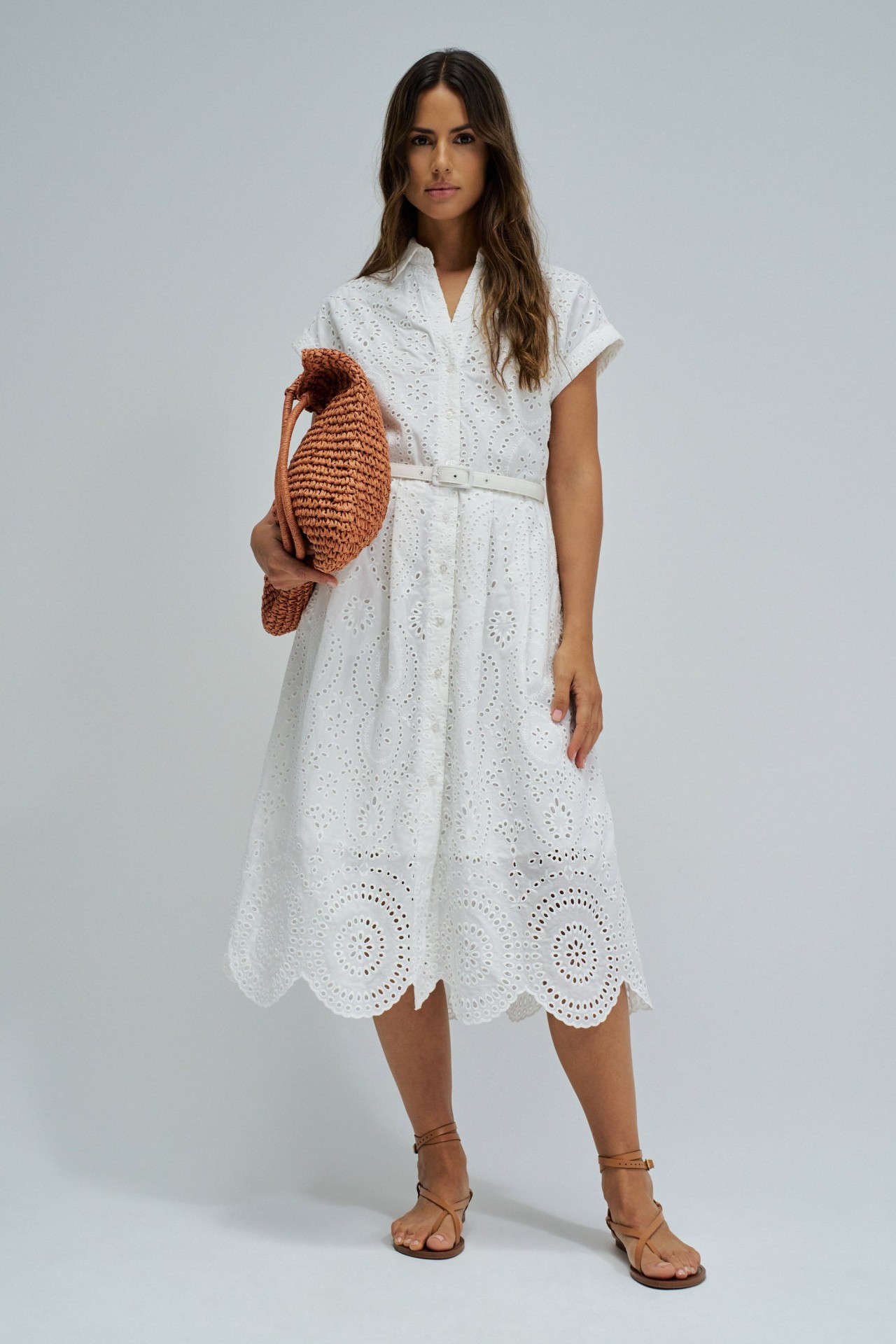 SHIRT DRESS IN ENGLISH EMBROIDERY
