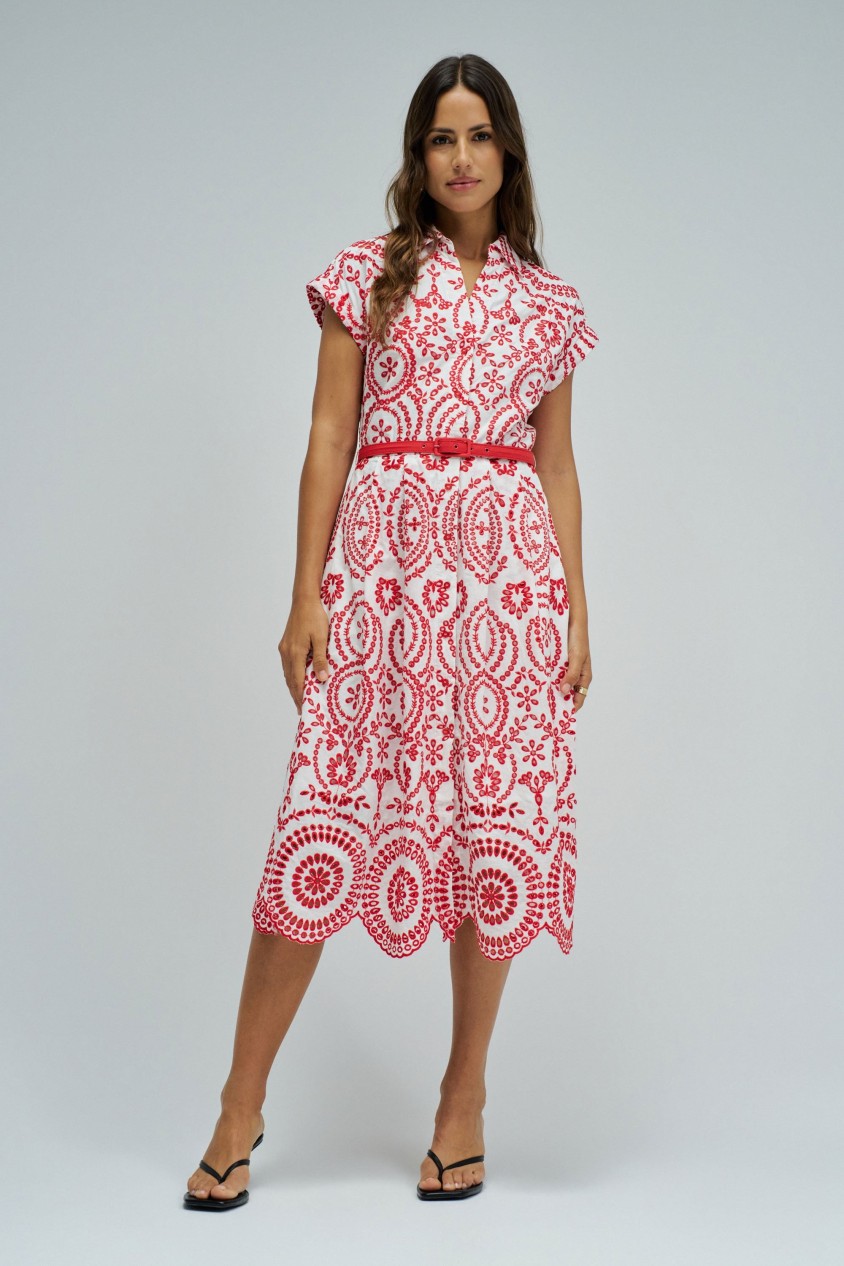 SHIRT DRESS IN ENGLISH EMBROIDERY