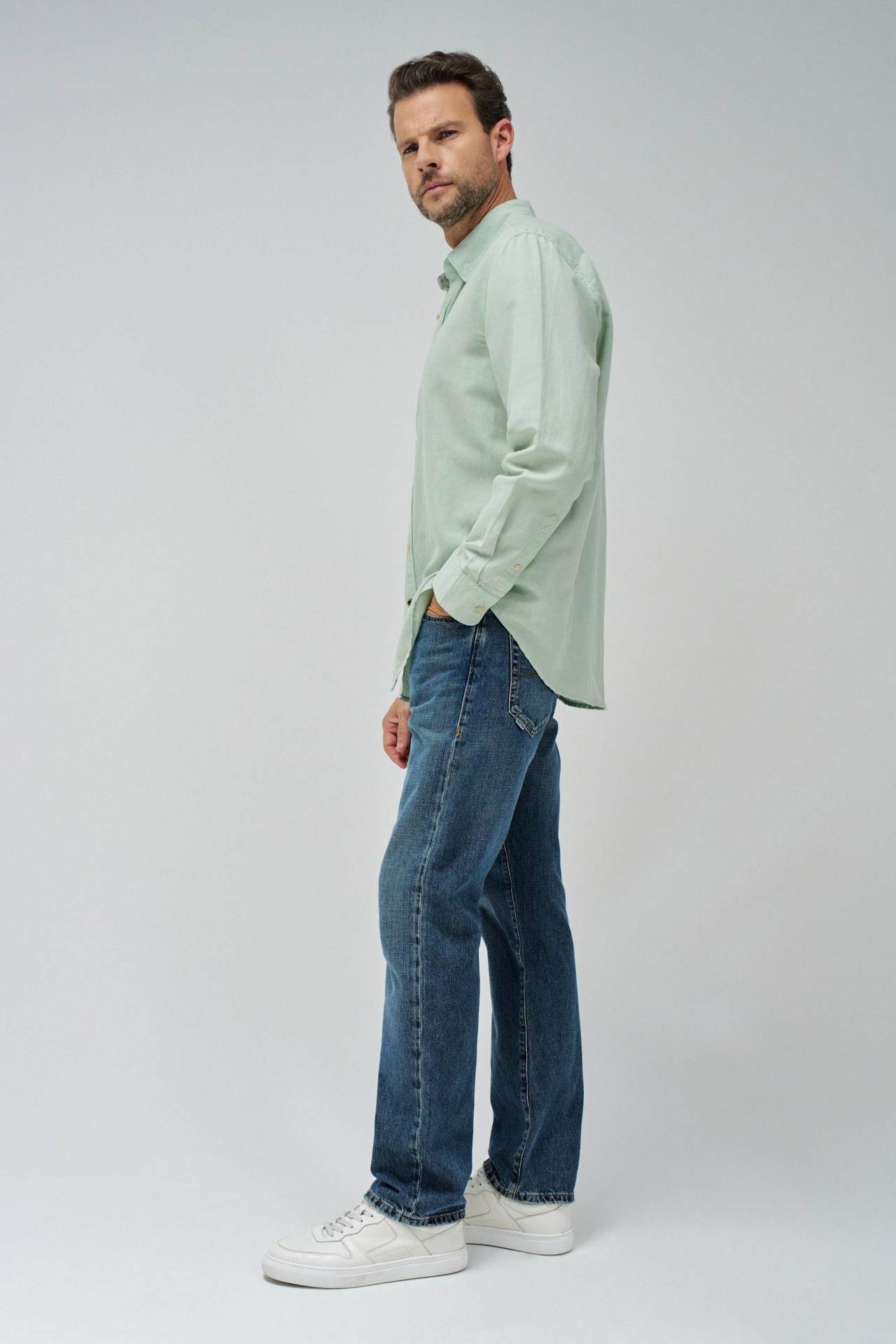 LINE MIXED SHIRT