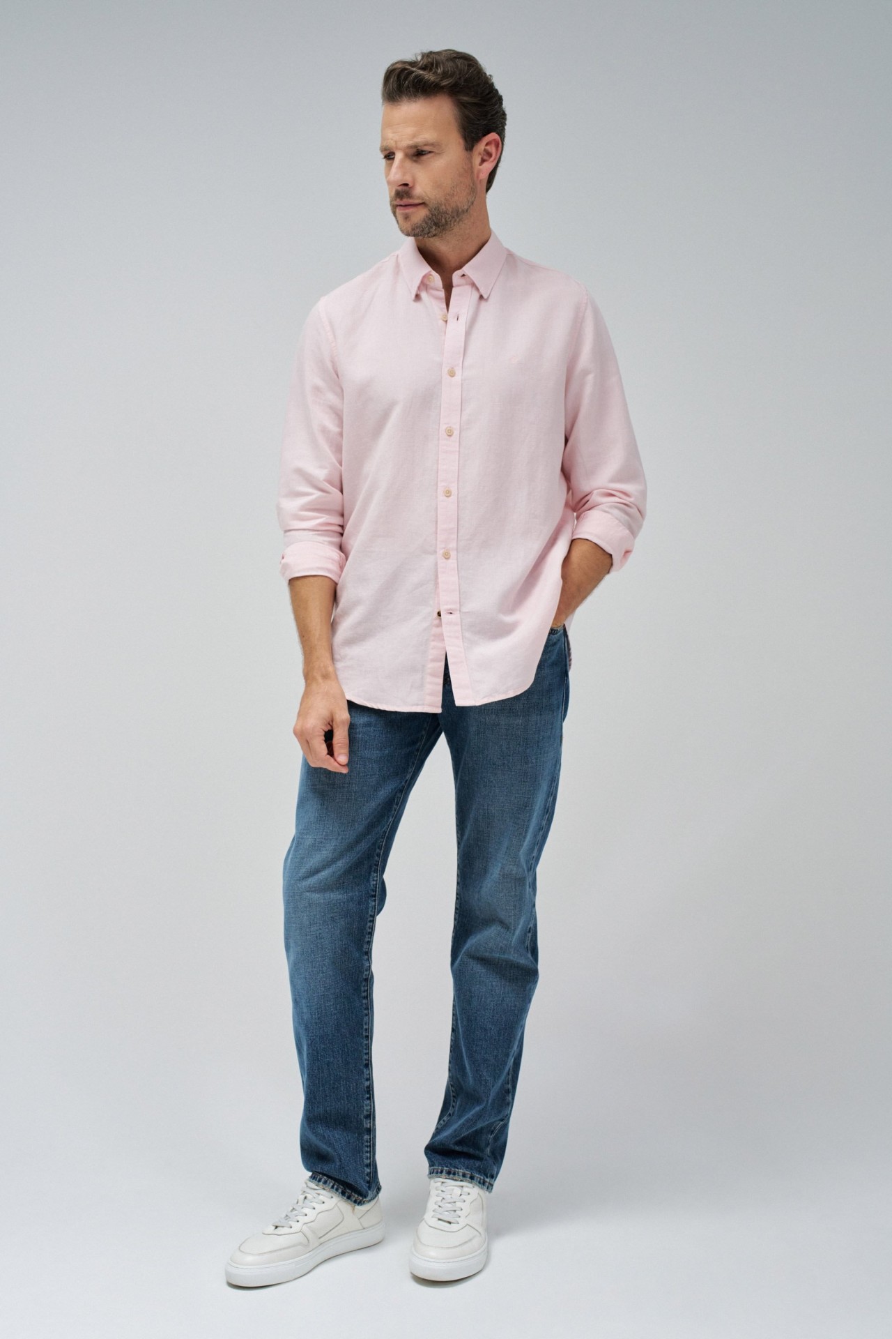 SHIRT WITH LINEN BLEND
