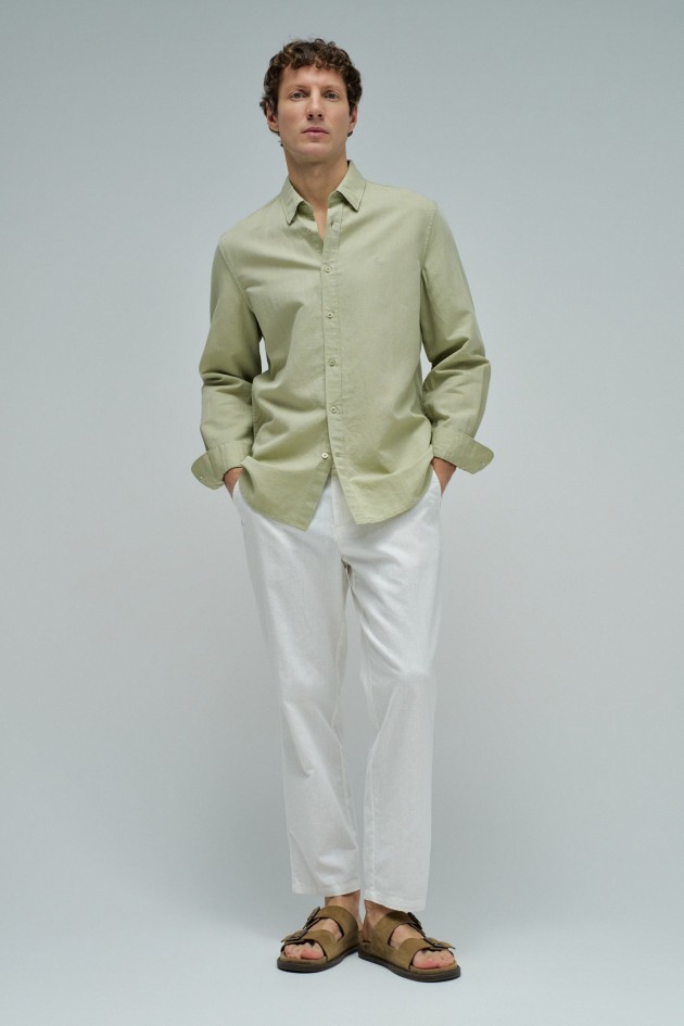 SHIRT WITH A MIX OF LINEN