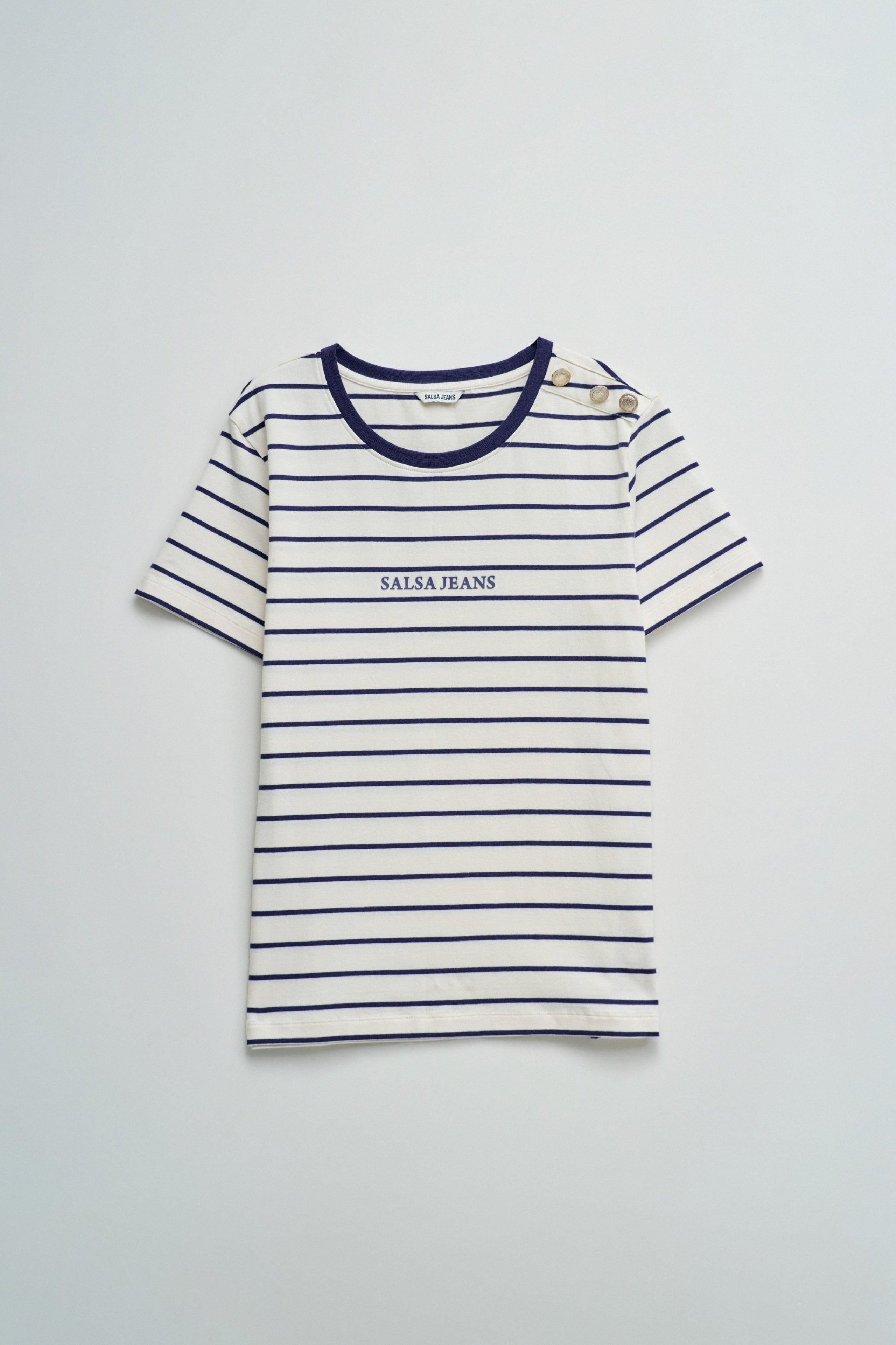 GESTREIFTES T-SHIRT MIT BRANDING