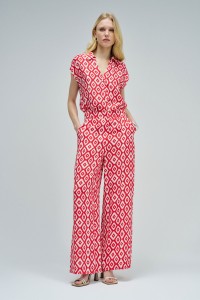 BROEK MET REGULAR FIT EN PATROON