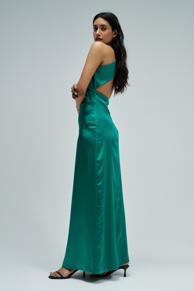 SATIN LANGES KLEID