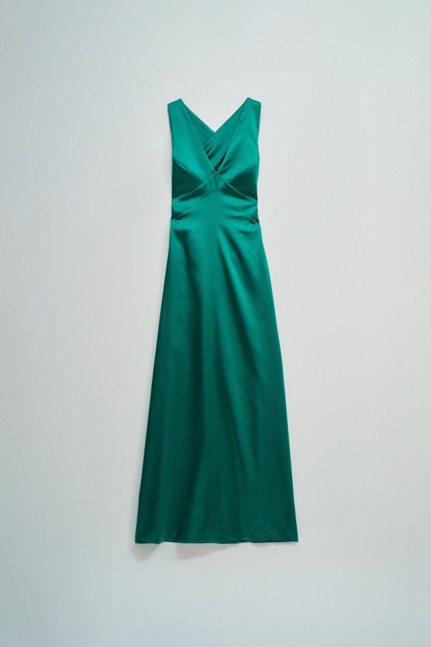 SATIN LANGES KLEID