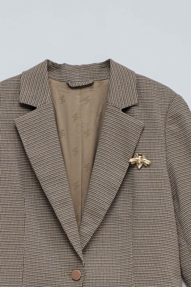 BLAZER CINTADO COM PADRÃO XADREZ