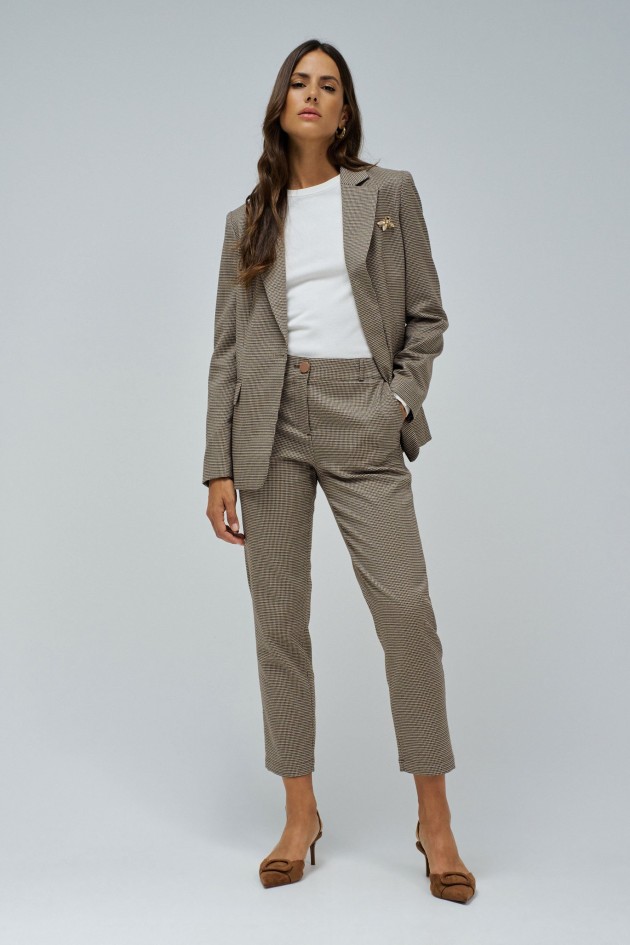BLAZER CINTADO COM PADRÃO XADREZ