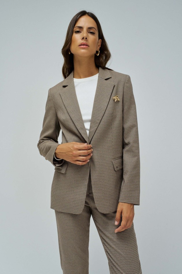FITTED BLAZER WITH CHECK PATTERN