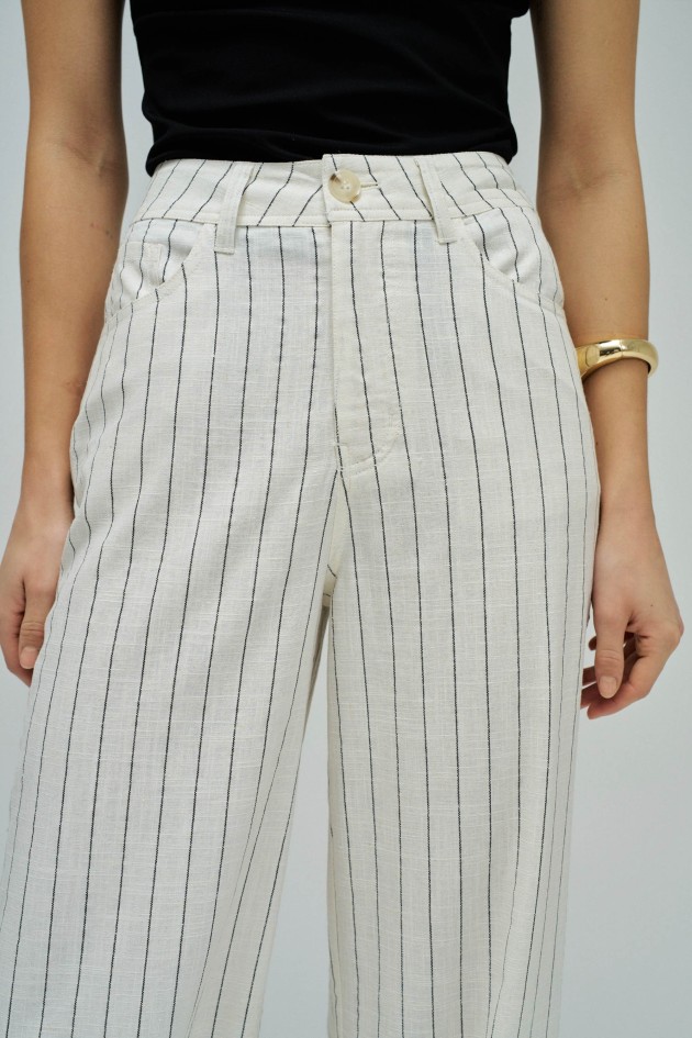 WIDE LEG TROUSERS WITH LINEN