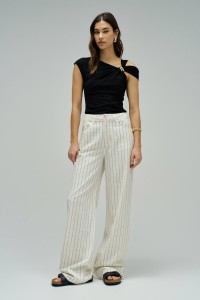 WIDE LEG TROUSERS WITH LINEN