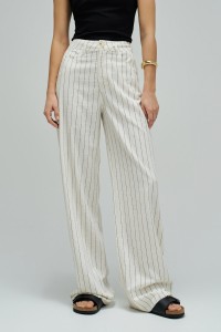 WIDE LEG TROUSERS WITH LINEN