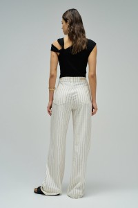 WIDE LEG TROUSERS WITH LINEN
