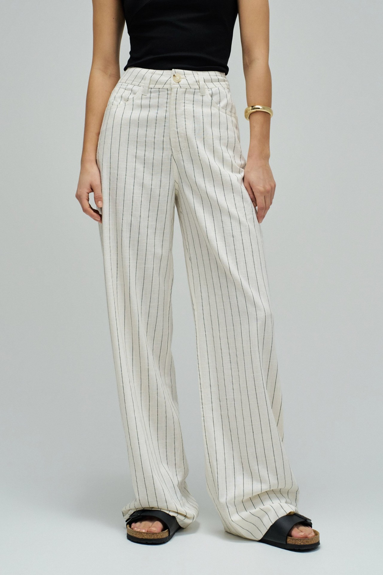 WIDE LEG TROUSERS WITH LINEN