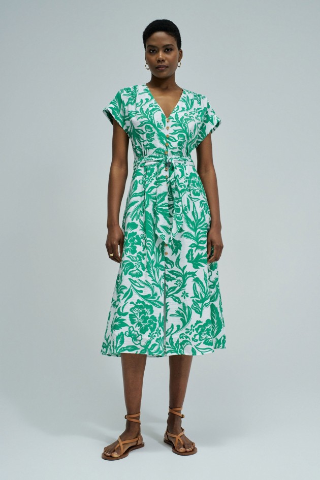 VESTIDO COM PADRÃO FLORAL