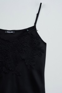 SATIN TOP WITH LACE