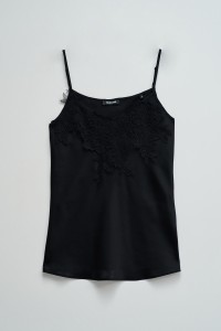 SATIN TOP WITH LACE