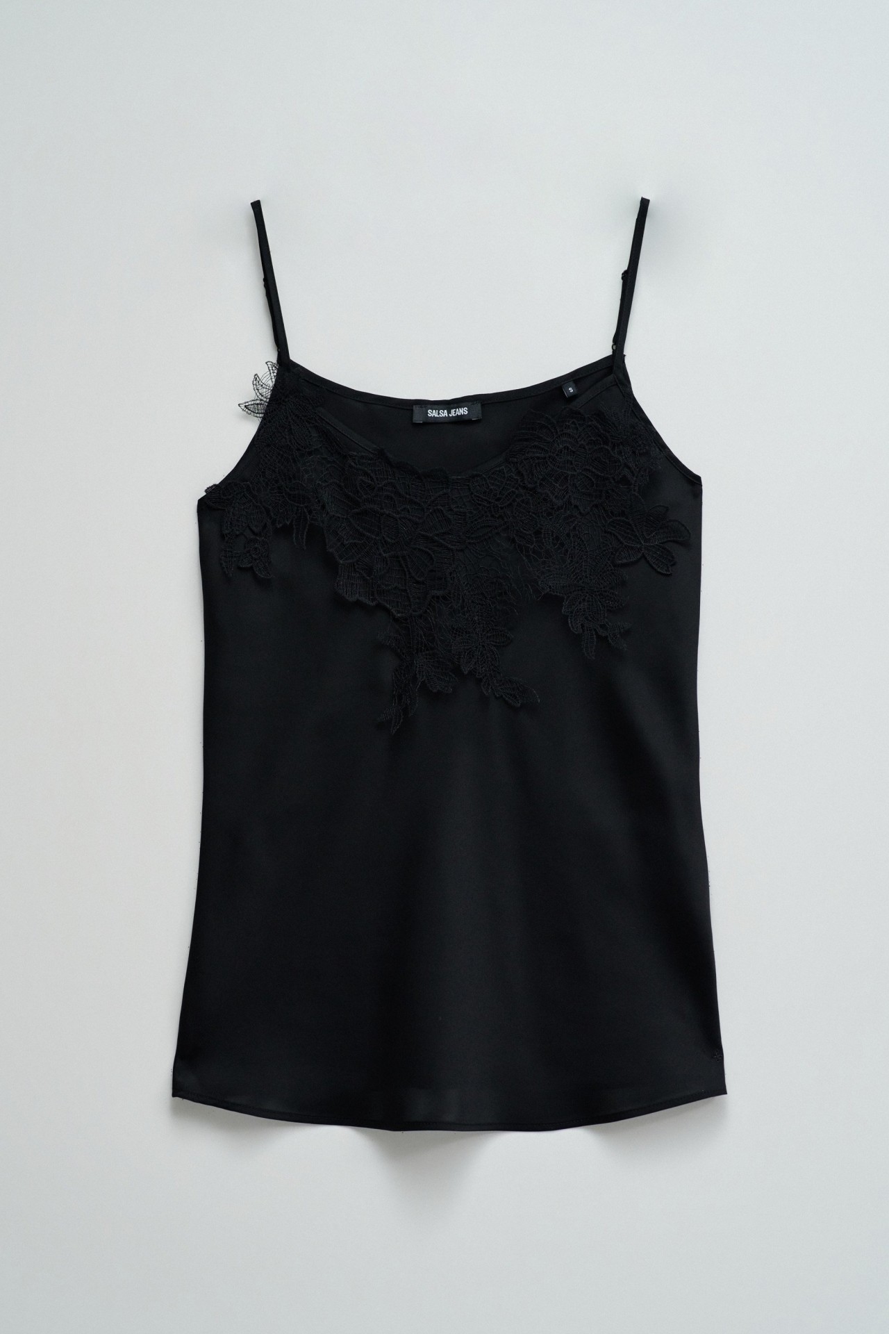 SATIN TOP WITH LACE