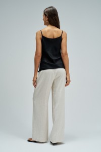 SATIN TOP WITH LACE
