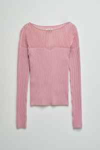 CAMISOLA CANELADA COM TRANSPAR�NCIA