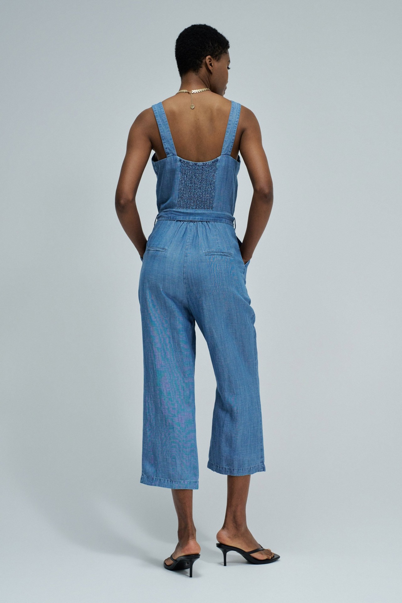 LIGHTDENIM OVERALL MIT LEINEN