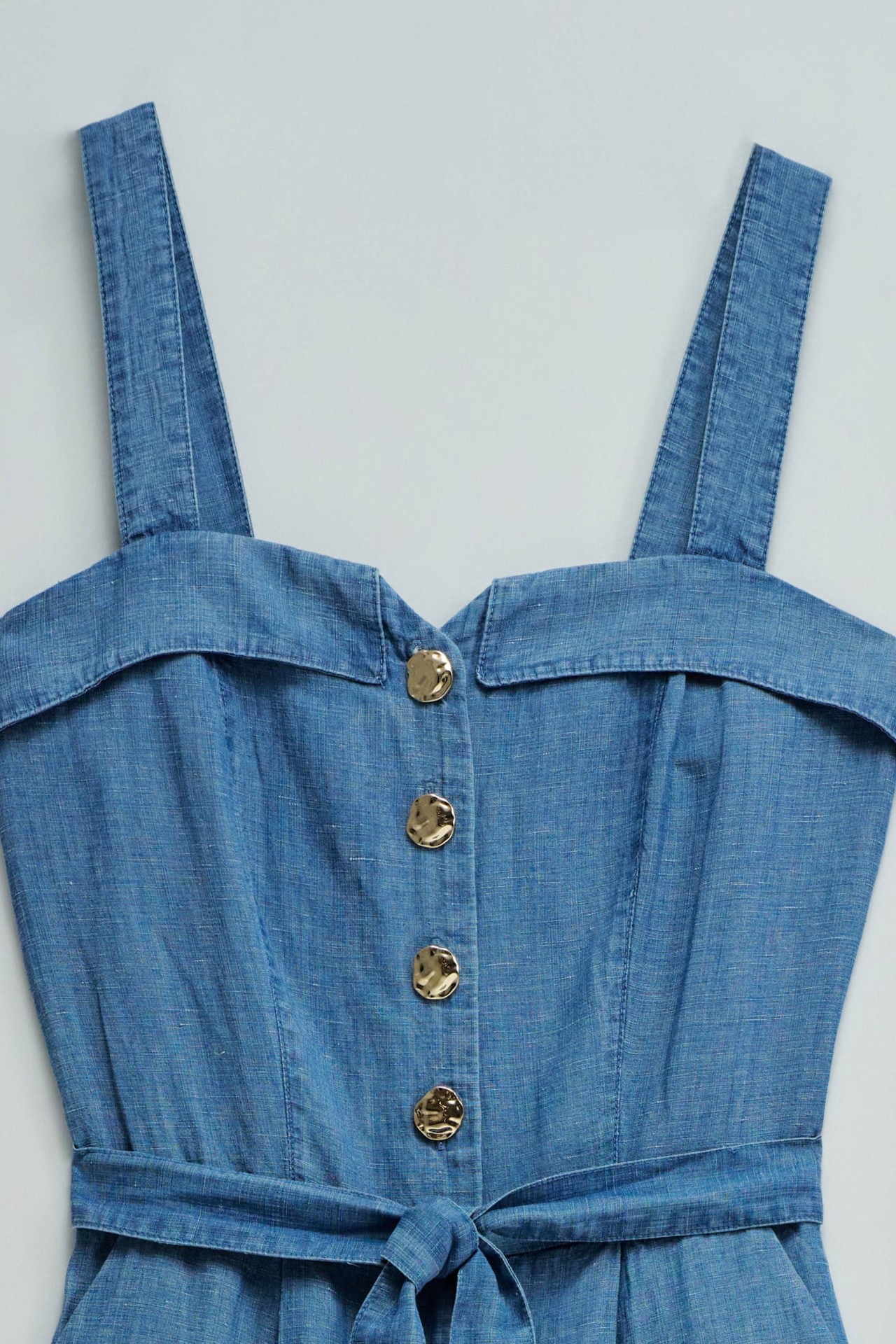 LIGHTDENIM OVERALL MIT LEINEN