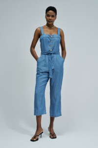 LIGHTDENIM OVERALL MIT LEINEN