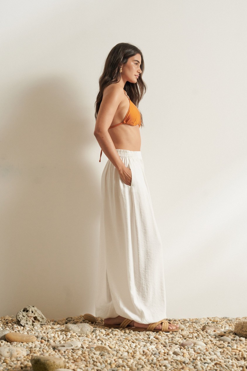 White Aladdin Pants | Relaxed High Waist - SALSA JEANS