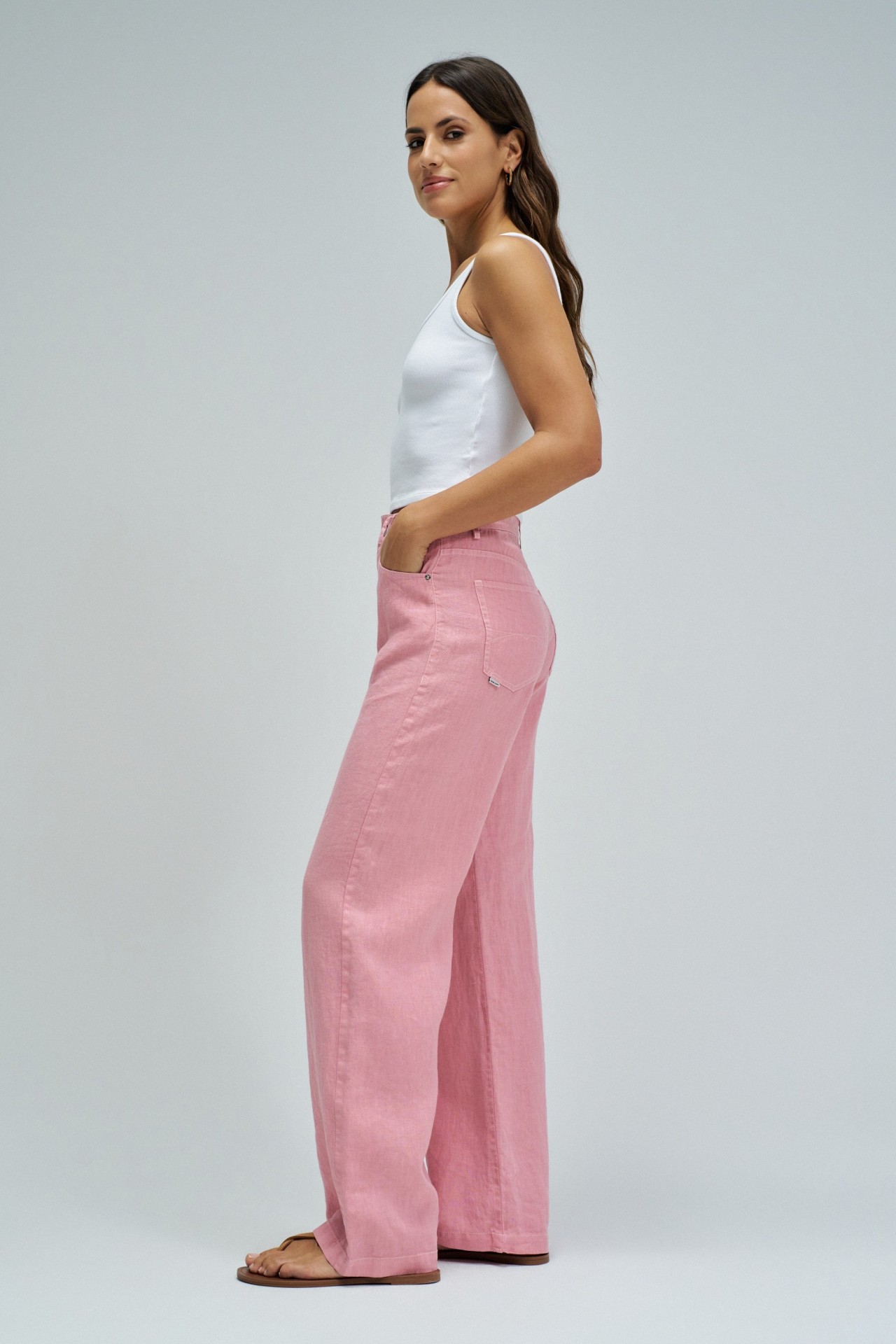 LINEN TROUSERS WITH WIDE LEG