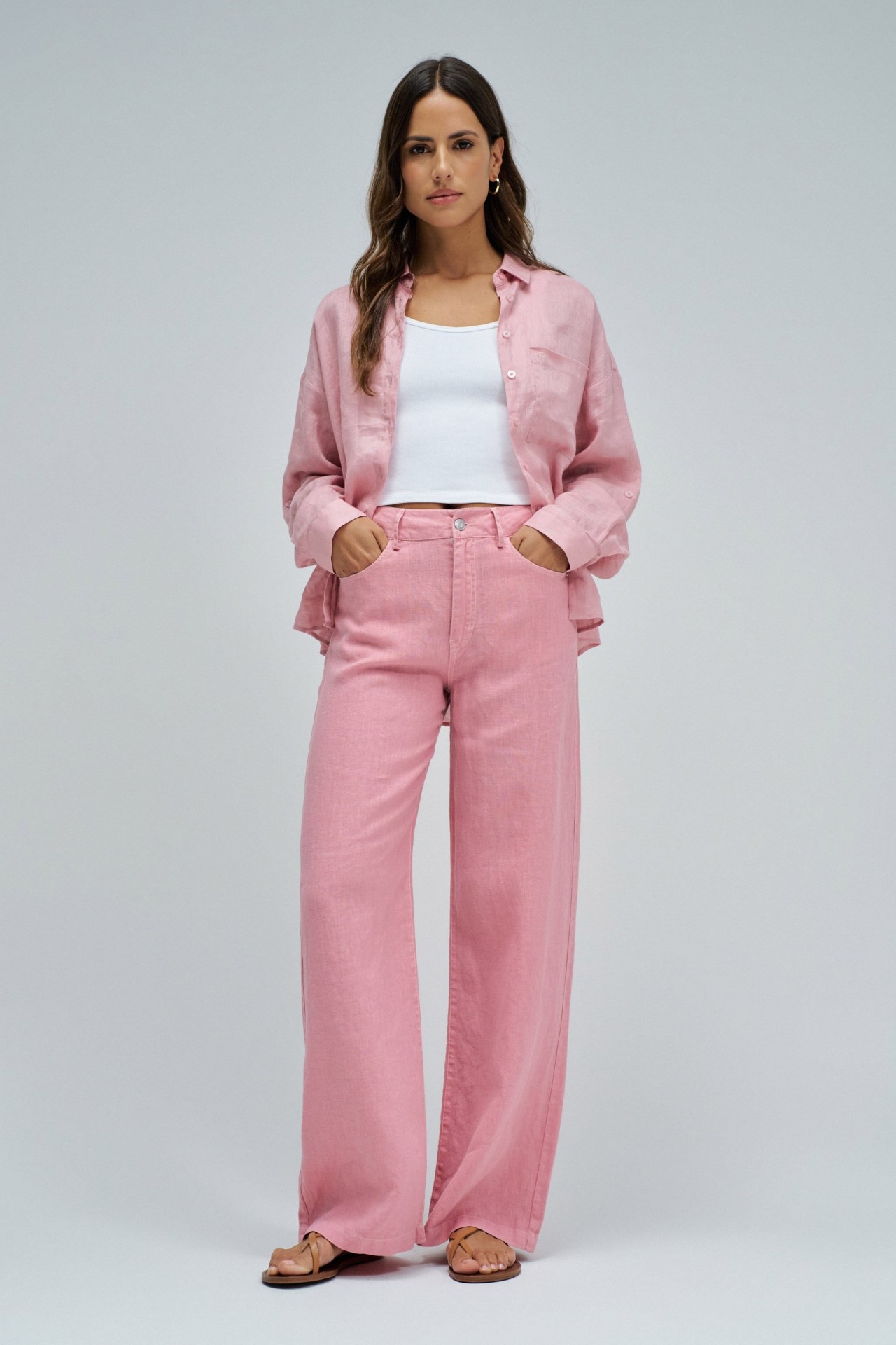 LINEN TROUSERS WITH WIDE LEG