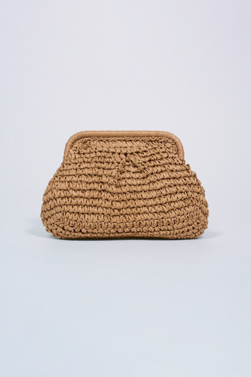POCHETTE CLUTCH EN RAPHIA